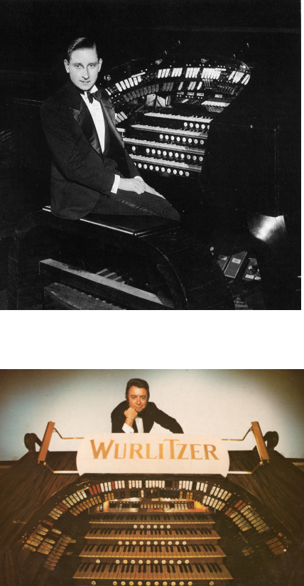 Tommy Desserre (ci-dessus) et de Gilbert Le Roy (ci-dessous) à l'orgue lorsqu'il était au Gaumont-Palace